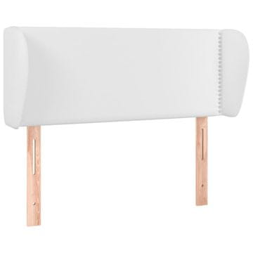 Vidaxl Vzglavje z ušesi belo 103x23x78/88 cm umetno usnje