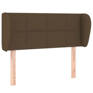Vidaxl Vzglavje z ušesi temno rjavo 93x23x78/88 cm blago