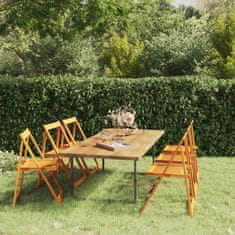 shumee Zložljivi vrtni stoli 6 kosov trden akacijev les