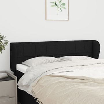 Vidaxl vidaXL Vzglavnik s krilci, črne barve 147x23x78/88 cm, blago