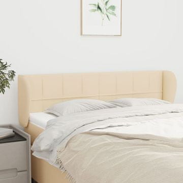 Vidaxl vidaXL Vzglavje postelje s krilci, kremne barve, 147x23x78/88 cm, blago