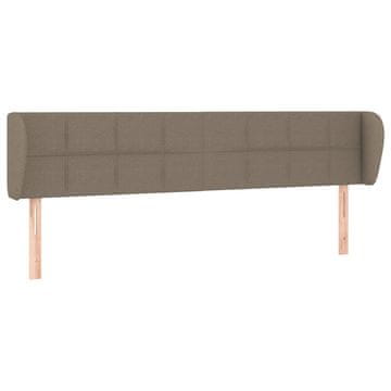 Vidaxl Vzglavje z ušesi taupe 203x23x78/88 cm blago