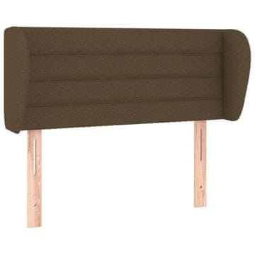 Vidaxl Vzglavje z ušesi temno rjavo 103x23x78/88 cm blago