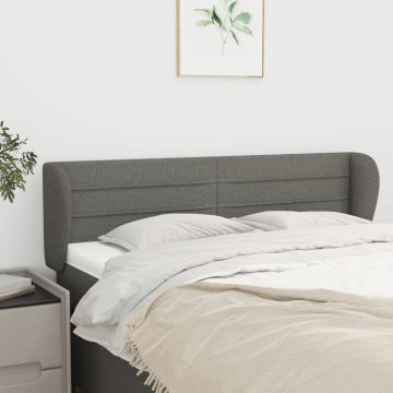 Vidaxl vidaXL Vzglavje s krilci temno sivo 147x23x78/88 cm blago
