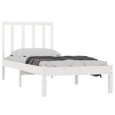 Vidaxl Posteljni okvir bel iz trdne borovine 100x200 cm