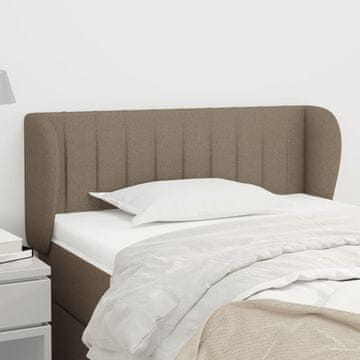 Vidaxl vidaXL Vzglavje postelje s krilci, sivo-rjavo, 103x23x78/88 cm, blago
