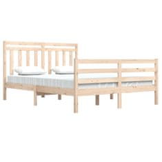 Vidaxl Posteljni okvir iz trdnega lesa 140x200 cm