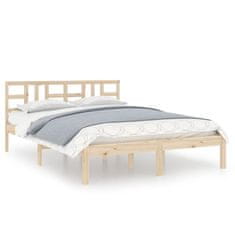 Vidaxl Posteljni okvir iz trdnega lesa 140x200 cm