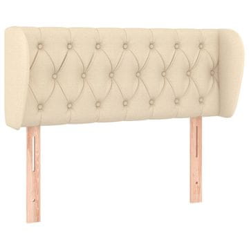 Vidaxl Vzglavje z ušesi krem 103x23x78/88 cm blago