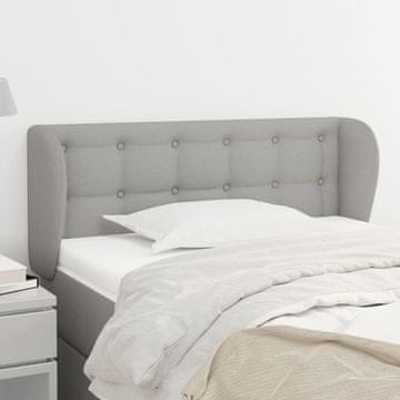 Vidaxl vidaXL Vzglavje s krilci svetlo sivo 103x23x78/88 cm blago