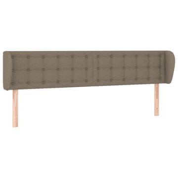 Vidaxl Vzglavje z ušesi taupe 203x23x78/88 cm blago