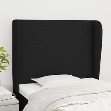 Vidaxl vidaXL Vzglavnik s krilci, črne barve, 103x23x118/128 cm, blago