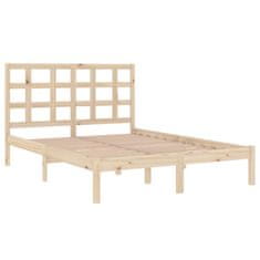 Vidaxl Posteljni okvir iz trdnega lesa 140x190 cm