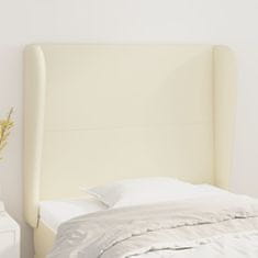 Vidaxl Vzglavje z ušesi krem 103x23x118/128 cm umetno usnje