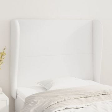 Vidaxl vidaXL Vzglavnik s krilci bel 103x23x118/128 cm umetno usnje