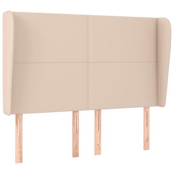 Vidaxl Vzglavje z ušesi kapučino 147x23x118/128 cm umetno usnje