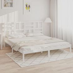Vidaxl Posteljni okvir bel iz trdnega lesa 180x200 cm 6FT
