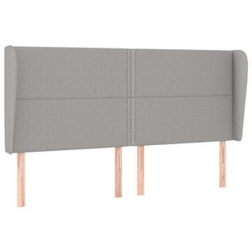 Vidaxl Vzglavje z ušesi svetlo sivo 183x23x118/128 cm blago