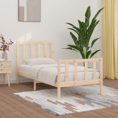 Vidaxl Posteljni okvir iz trdnega lesa 90x200 cm
