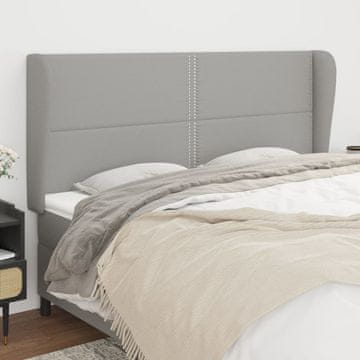 Vidaxl vidaXL Vzglavnik s krilci svetlo siv 203x23x118/128 cm blago