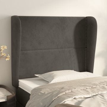Vidaxl vidaXL Vzglavje s krilci temno sivo 93x23x118/128 cm žamet
