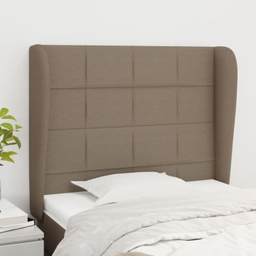 Vidaxl vidaXL Vzglavje postelje s krilci, sivo-rjavo, 83x23x118/128 cm, blago