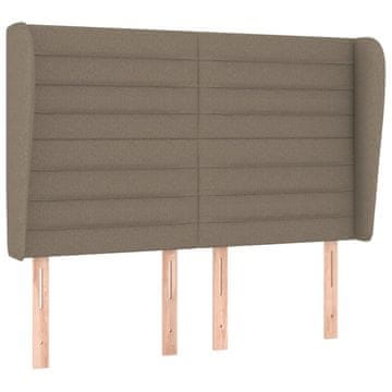 Vidaxl Vzglavje z ušesi taupe 147x23x118/128 cm blago