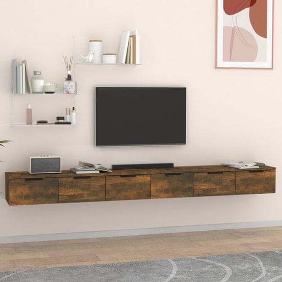 Vidaxl Stenska omarica 2 kosa dim. hrast 102x30x20 cm inženirski les