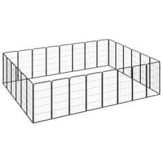 Vidaxl Pasja ograda z 28 paneli črna 50x100 cm prašno barvano jeklo