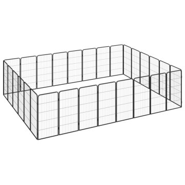 Vidaxl Pasja ograda z 28 paneli črna 50x100 cm prašno barvano jeklo