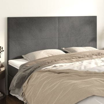 Vidaxl vidaXL Vzglavja za posteljo, 4 kosi, temno siva, 90x5x78/88 cm, žamet