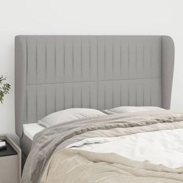 Vidaxl vidaXL Vzglavnik s krilci svetlo siv 147x23x118/128 cm blago