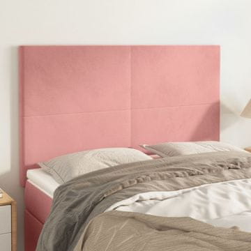 Vidaxl vidaXL Vzglavja za posteljo, komplet 4 kosov, roza, 72x5x78/88 cm, žamet