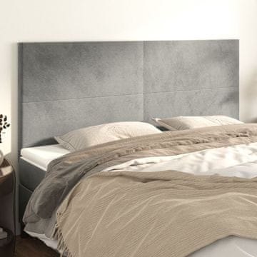 Vidaxl vidaXL Vzglavja za posteljo, 4 kosi, svetlo siva, 100x5x78/88 cm, žamet