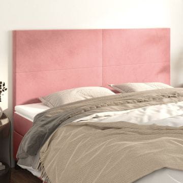 Vidaxl vidaXL Vzglavja za posteljo, 4 kosi, roza, 100x5x78/88 cm, žamet