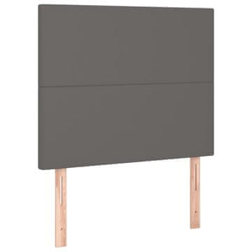 Vidaxl Vzglavje postelje sivo 100x5x118/128 cm umetno usnje