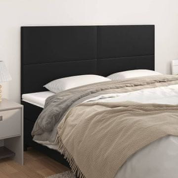 Vidaxl vidaXL Vzglavja za posteljo, 4 kosi, črna, 80x5x78/88 cm, umetno usnje