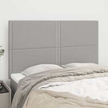 Vidaxl vidaXL Vzglavja za posteljo, 4 kosi, svetlo siva, 72x5x78/88 cm, blago