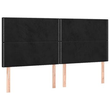 Vidaxl Vzglavje postelje črno 200x5x118/128 cm žametno