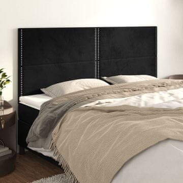 Vidaxl vidaXL Vzglavja za posteljo, 4 kosi, črna, 90x5x78/88 cm, žamet