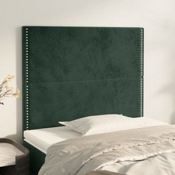 Vidaxl vidaXL Vzglavja za posteljo, komplet 2 kosov, temno zelena, 100x5x78/88 cm, žamet