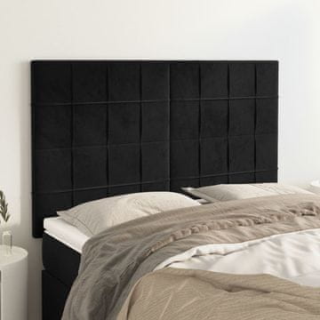 Vidaxl vidaXL Vzglavja za posteljo, 4 kosi, črna, 72x5x78/88 cm, žamet