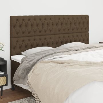 Vidaxl vidaXL Vzglavja za posteljo, 4 kosi, temno rjava, 100x7x78/88 cm blago