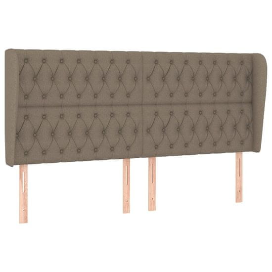 Vidaxl Vzglavje z ušesi taupe 183x23x118/128 cm blago
