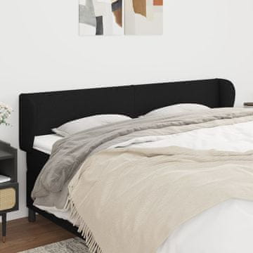 Vidaxl vidaXL Vzglavnik s krilci, črne barve 163x23x78/88 cm, blago