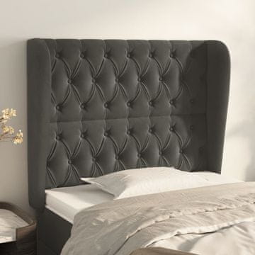 Vidaxl vidaXL Vzglavje s krilci temno sivo 103x23x118/128 cm žamet