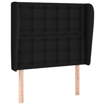 Vidaxl Vzglavje z ušesi črno 93x23x118/128 cm blago