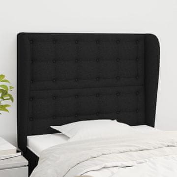 Vidaxl vidaXL Vzglavnik s krilci, črne barve, 103x23x118/128 cm, blago