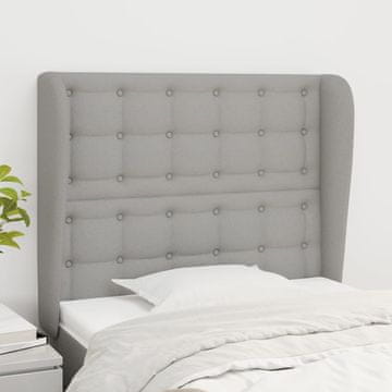 Vidaxl vidaXL Vzglavnik s krilci svetlo siv 103x23x118/128 cm blago