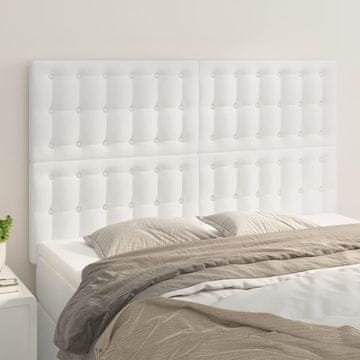 Vidaxl vidaXL Vzglavja za posteljo, komplet 4 kosov, bela, 72x5x78/88 cm, umetno usnje